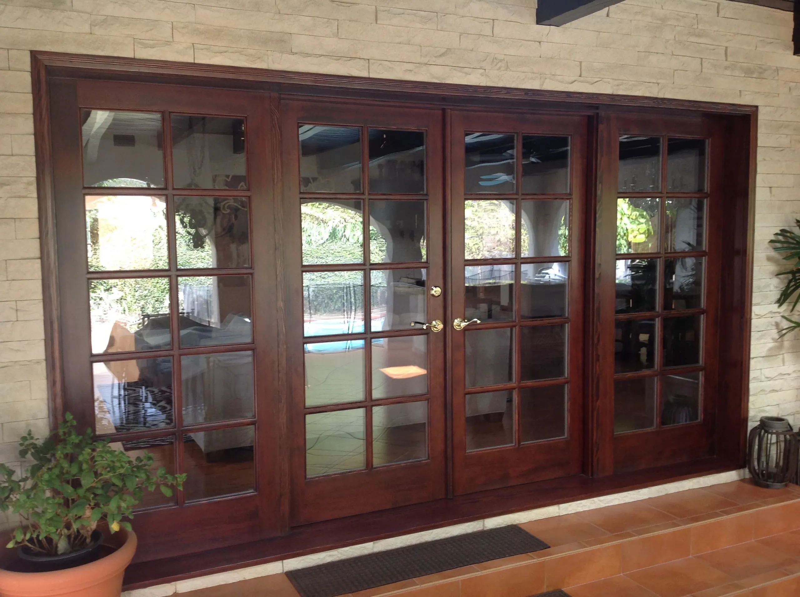 Custom wooden patio doors